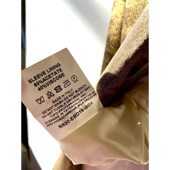 Blazé Milano Everyday Double-Breasted Blazer Size 1 US 6 Metallic Gold Lamé - Picture 12 of 13